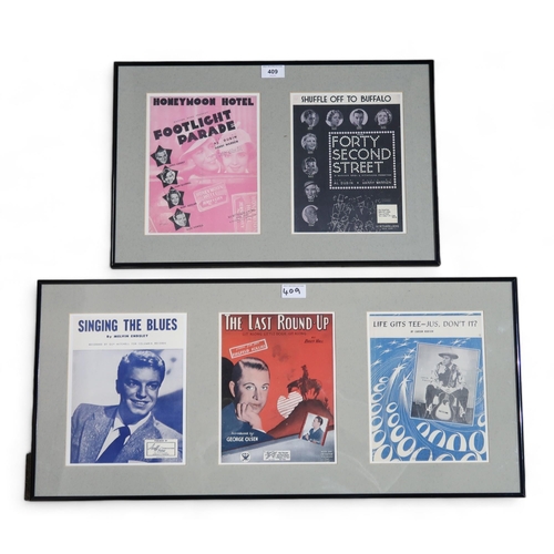 409 - Musical publication covers framed (2)This lot is from the estate of the late Scottish singer-songwri... 