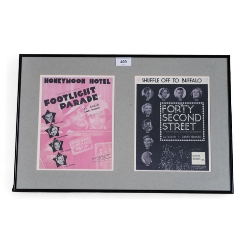 409 - Musical publication covers framed (2)This lot is from the estate of the late Scottish singer-songwri... 