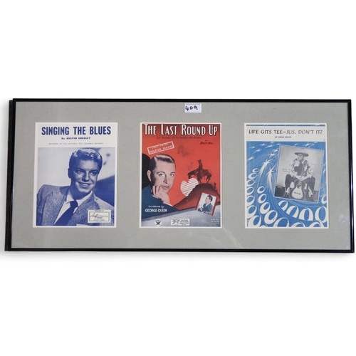 409 - Musical publication covers framed (2)This lot is from the estate of the late Scottish singer-songwri... 