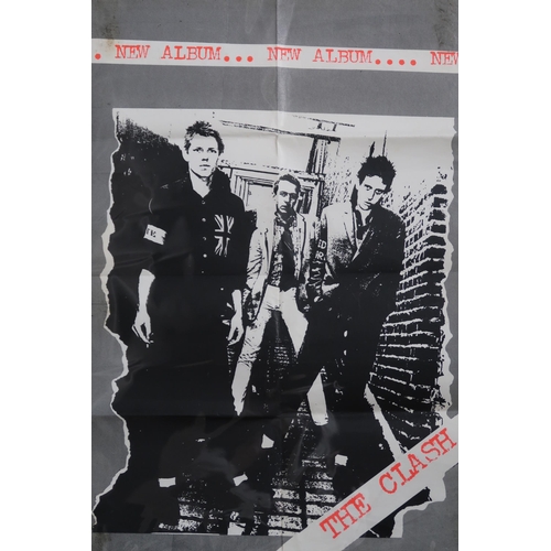 410 - The Clash a Clash poster from their debut album with Paul Simonon, Joe Strummer and Mick Jones 74cm ... 