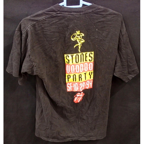 417 - A lot of various tour T Shirts with The Rolling Stones to include a leather cap, Red Hot Chilli Pepp... 