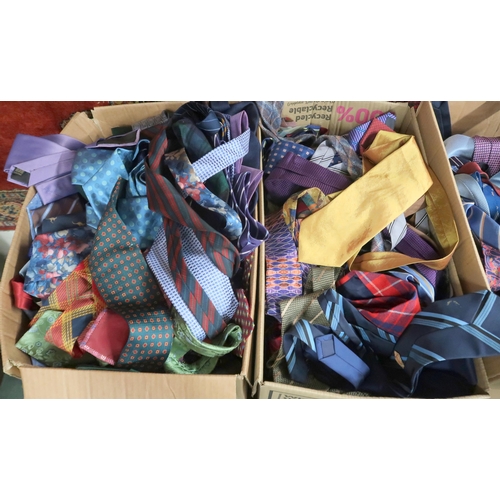 69 - A lot of four boxes of assorted gents neck ties to include silk and knit examples (4)