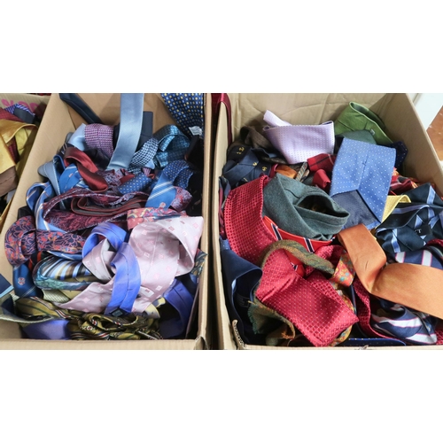 69 - A lot of four boxes of assorted gents neck ties to include silk and knit examples (4)