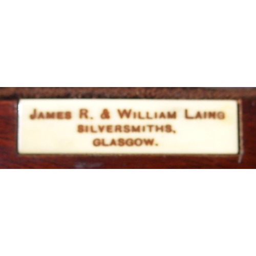 257A - An early 20th century James. R & William Laing silversmiths Glasgow mahogany cased canteen of si... 