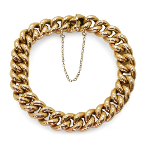 2724 - A 15CT GOLD CURB CHAIN BRACELETstamped 15ct to the clasp, length 20cm, weight 25.5gms... 