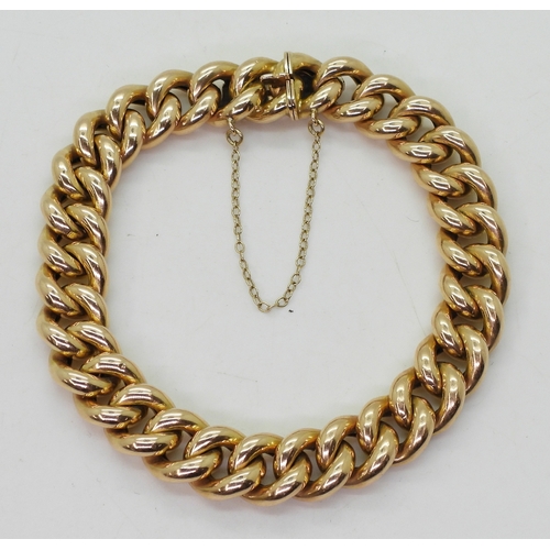 2724 - A 15CT GOLD CURB CHAIN BRACELETstamped 15ct to the clasp, length 20cm, weight 25.5gms... 