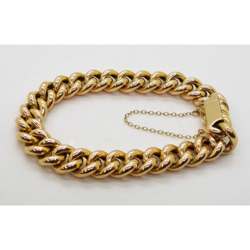 2724 - A 15CT GOLD CURB CHAIN BRACELETstamped 15ct to the clasp, length 20cm, weight 25.5gms... 