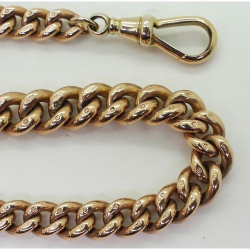 2734 - A 9CT FOB CHAIN BRACELETmade from a tapered fob chain, hallmarked to every link, with lobster claw c... 