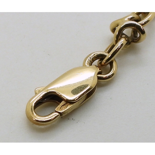 2745 - A 9CT GOLD FANCY CHAINwith twisted baton links. Length 52cm, weight 18.3gms