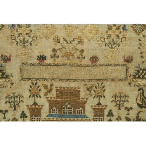 2650 - A GOOD GEORGE IV NEEDLEWORK SAMPLERFeaturing a depiction of Inverary Castle, Argyll, beneath the ver... 