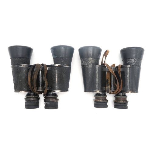 2605 - TWO PAIRS OF WW2 GERMAN THIRD REICH D.F.7x50 BINOCULARS BY CARL ZEISS, JENABoth bearing Reichsadler ... 