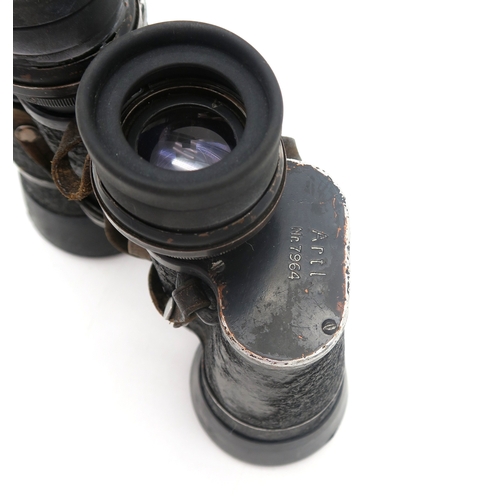 2605 - TWO PAIRS OF WW2 GERMAN THIRD REICH D.F.7x50 BINOCULARS BY CARL ZEISS, JENABoth bearing Reichsadler ... 