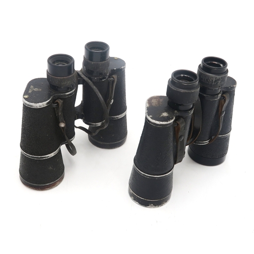 2606 - A PAIR OF WW2 GERMAN THIRD REICH 7x50 BINOCULARS BY CARL ZEISS, JENAThe left top plate marked with R... 