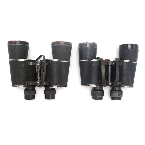 2606 - A PAIR OF WW2 GERMAN THIRD REICH 7x50 BINOCULARS BY CARL ZEISS, JENAThe left top plate marked with R... 