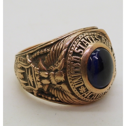 9058 - A 14k gold American College ring for United States Air Force Academy 1971, made by Justine, finger s... 