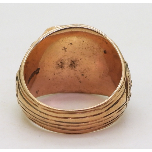 9058 - A 14k gold American College ring for United States Air Force Academy 1971, made by Justine, finger s... 