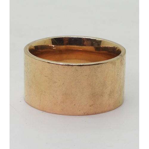 9136 - A 9ct gold wide rose gold wedding ring with a 'court' comfort fit inner shank, finger size S1/2, wei... 