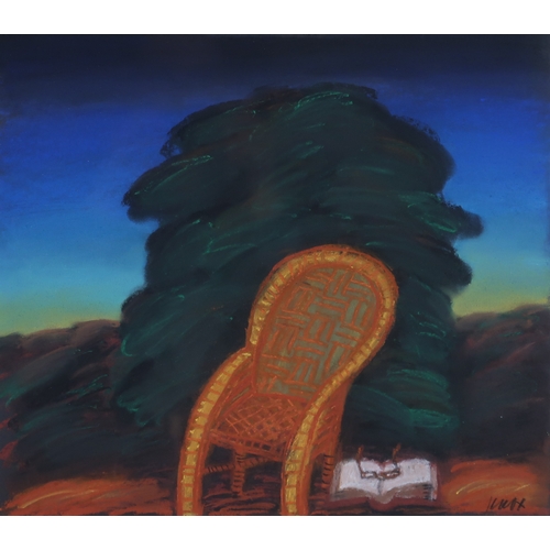 917 - JACK KNOX RSA RSW RGI (SCOTTISH 1936-2015) CHAIR, EVENING Pastel, signed lower right, 32 x 36.5cm... 