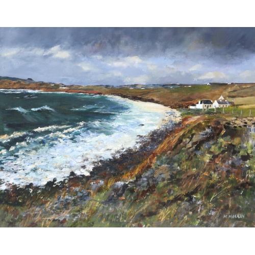 920 - MARGARET MACKAY (SCOTTISH CONTEMPORARY) COASTAL SCENE Oil on board, signed lower right, 40 x 50cm... 