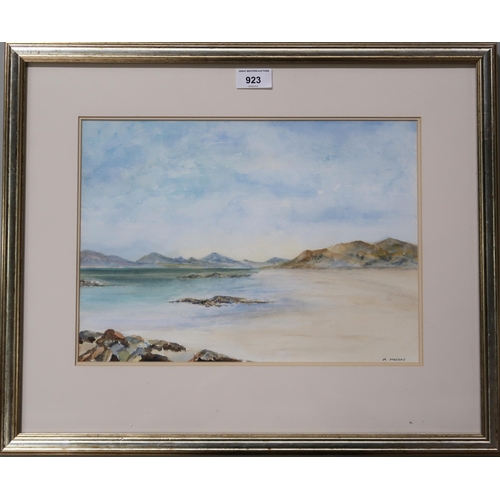 923 - MARGARET MACKAY (SCOTTISH CONTEMPORARY) SCOTTISH ISLAND Watercolour, signed lower right, 2... 