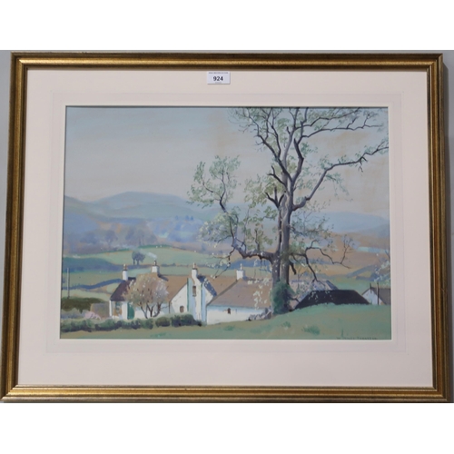 924 - WILLIAM MILES JOHNSTON (SCOTTISH 1893-1974) SUMMER GALEHOUSE OF FLEET Watercolour, signed ... 