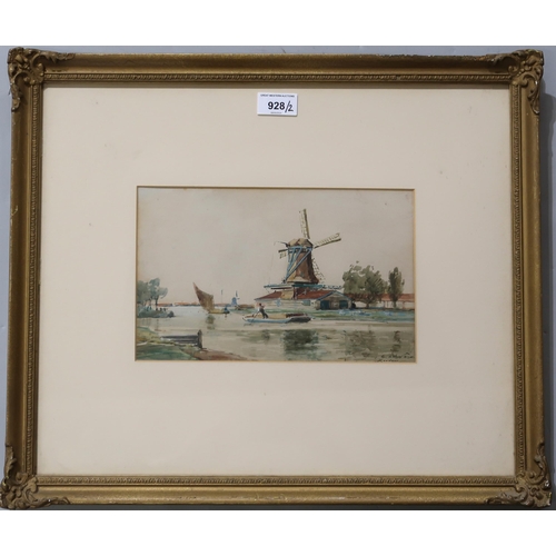 928 - JAMES GARDEN LAING RSW (SCOTTISH 1852-1915) ZAANDAM Watercolour, signed lower right, 16 x 26cm Toget... 