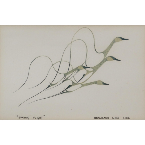 929 - BENJAMIN CHEE CHEE (CANADIAN 1944-1977) SPRING FLIGHT Lithograph, signed lower right, 14.5... 