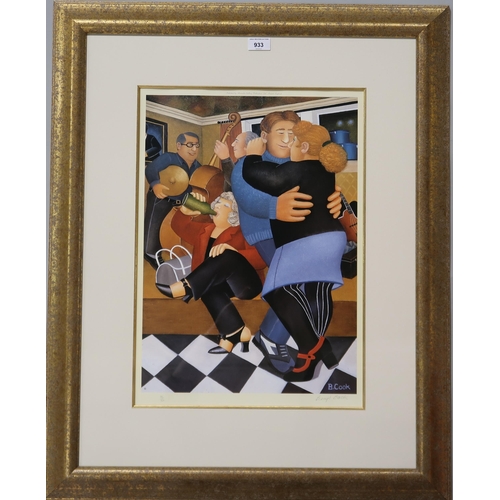 933 - BERYL COOK (ENGLISH 1926-2008) SHALL WE DANCE Lithograph, signed lower 54 x 38cm Certificate of auth... 