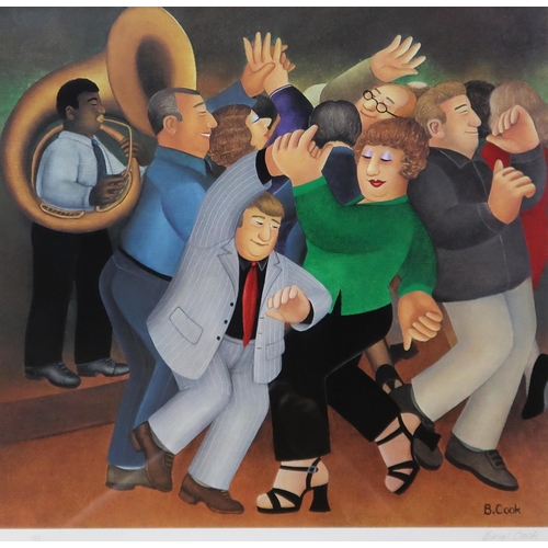 934 - BERYL COOK (ENGLISH 1926-2008) JIVING TO JAZZ Lithograph, signed lower right, numbered 122/650, 48 x... 