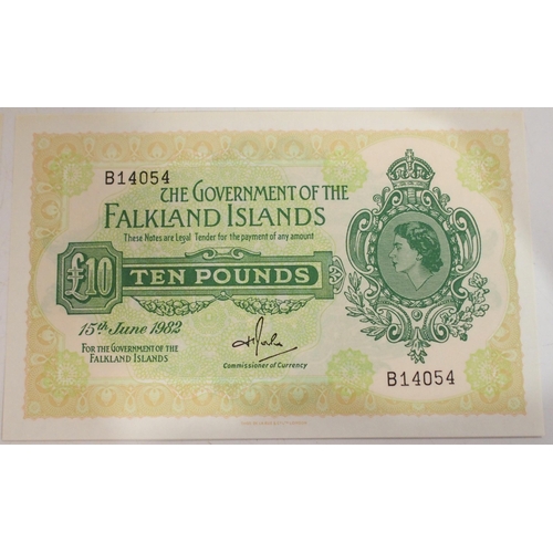 376 - Falkland Islands (British Overseas Territories) £10 Bank Notes A03749 5th July 1975, A918... 