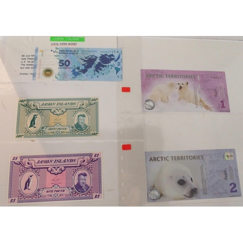 381 - A lot comprising bank notes from Anarctica, Jason Islands and Arctic Territories, Argentina (27)&nbs... 