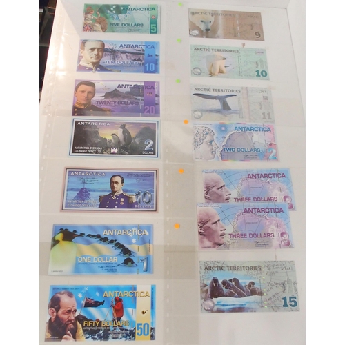 381 - A lot comprising bank notes from Anarctica, Jason Islands and Arctic Territories, Argentina (27)&nbs... 