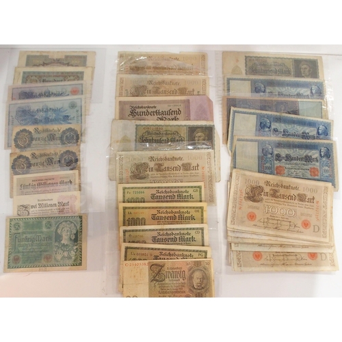 384 - Germany (1871-1948) a lot comprising various German banknotes