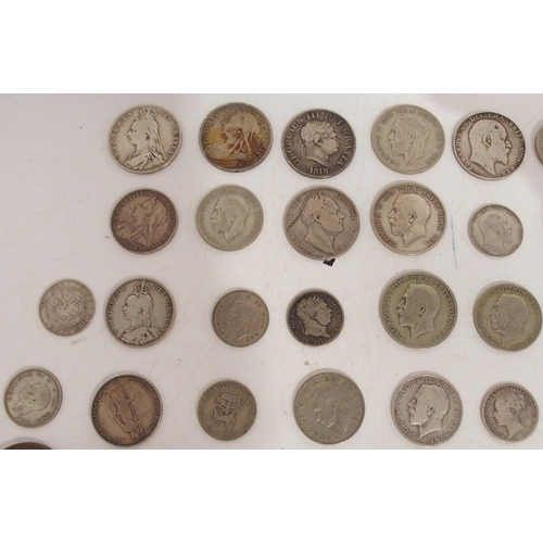 391 - Great Britain a lot comprising coins from George III, George IV, Victoria, Edward VII, George V, Geo... 