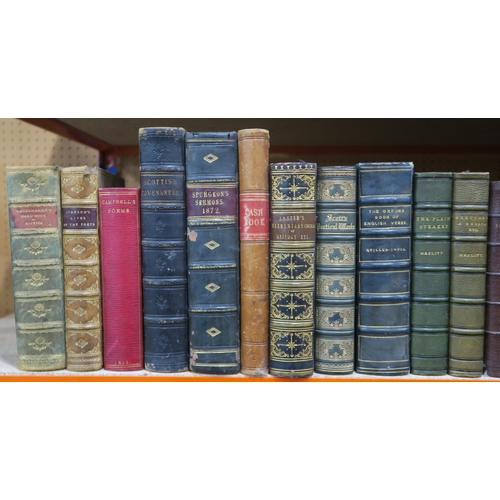 422B - BINDINGSA collection of attractively leatherbound volumes, to include Campbell's Poetical Works in f... 