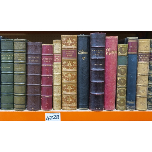 422B - BINDINGSA collection of attractively leatherbound volumes, to include Campbell's Poetical Works in f... 