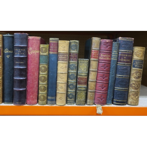 422B - BINDINGSA collection of attractively leatherbound volumes, to include Campbell's Poetical Works in f... 