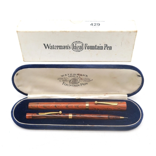 429 - A Waterman's Ideal fountain pen and propelling pencil set, of 