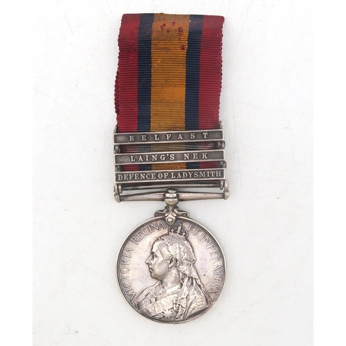 442 - A Boer War Queen's South Africa Medal awarded to 5778 Pte. A. Hunter, Gordon Highlanders, with Belfa... 