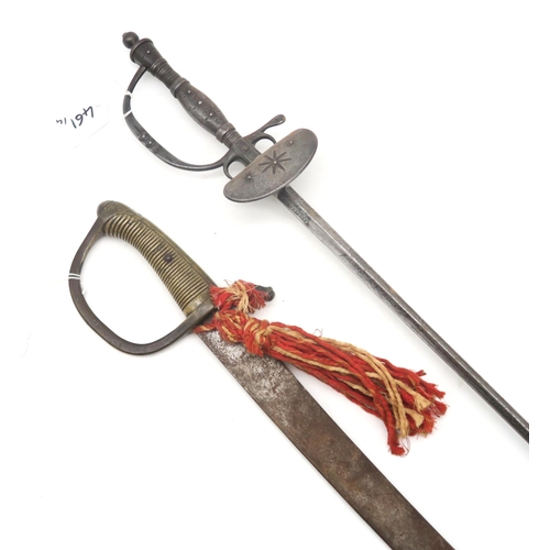 461 - A French briquet or short sword, the blade measuring approx. 58.5cm in length and stamped 