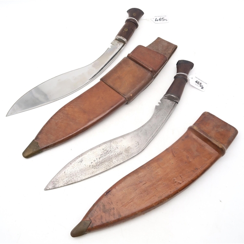 465 - A kukri, with blade measuring approx. 34cm in length, housed in an Indian Military-issue leather sca... 