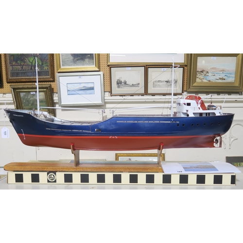 522 - A large model of the merchant ship Mercantic by Billing Boats, Denmark, retaining original box and w... 