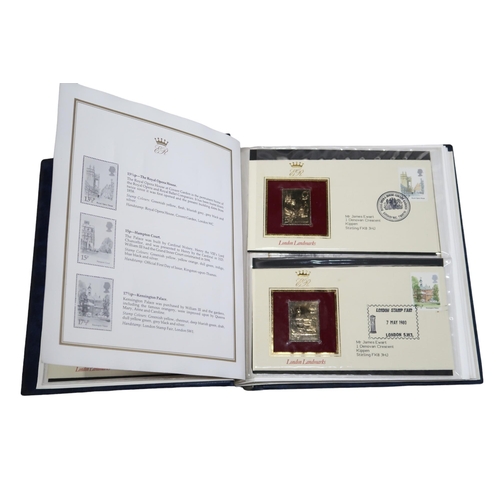 392 - Two albums of 22ct gold Golden Replicas of British Stamps in 80 covers