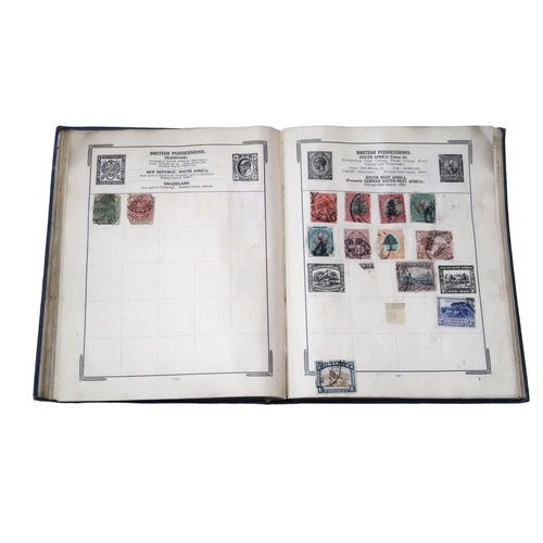 395 - Stanley Gibbons The Improved Stamp Album to include Great Britain 1/d red, 1/d lilac, Victoria 1/2 /... 