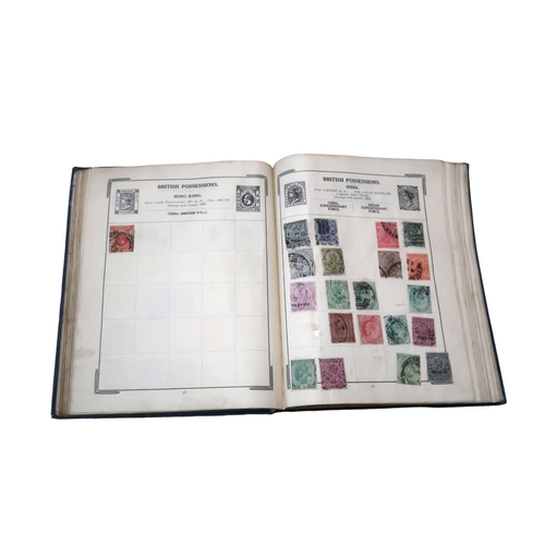 395 - Stanley Gibbons The Improved Stamp Album to include Great Britain 1/d red, 1/d lilac, Victoria 1/2 /... 