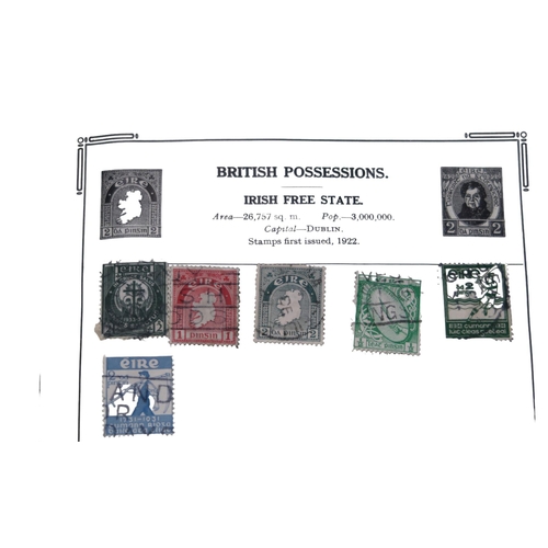 395 - Stanley Gibbons The Improved Stamp Album to include Great Britain 1/d red, 1/d lilac, Victoria 1/2 /... 