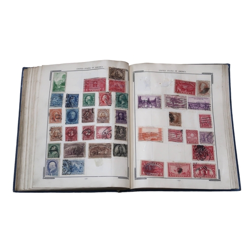 395 - Stanley Gibbons The Improved Stamp Album to include Great Britain 1/d red, 1/d lilac, Victoria 1/2 /... 