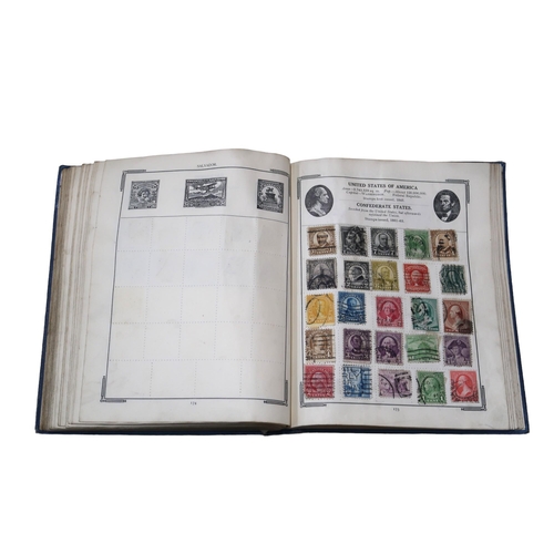 395 - Stanley Gibbons The Improved Stamp Album to include Great Britain 1/d red, 1/d lilac, Victoria 1/2 /... 