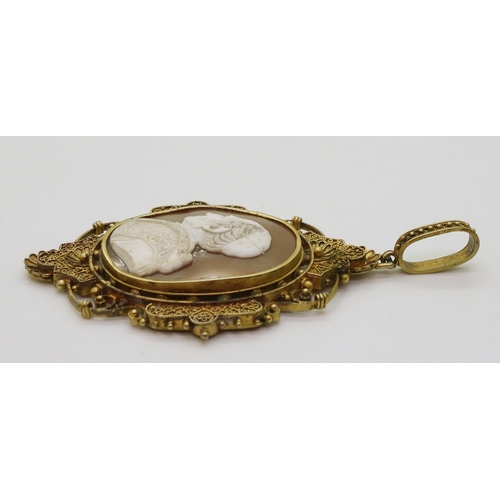 2785 - A CAMEO OF POPE LEO XIIIin an ornate gilded white metal locket back mount. Pope Leo XIII was in offi... 