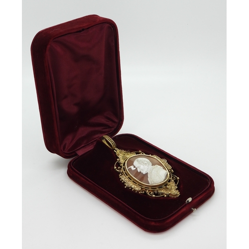 2785 - A CAMEO OF POPE LEO XIIIin an ornate gilded white metal locket back mount. Pope Leo XIII was in offi... 